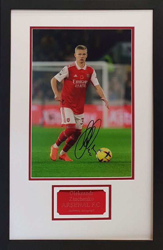 Oleksandr Zinchenko Signed Arsenal Photo - Framed with COA - Darling Picture Framing