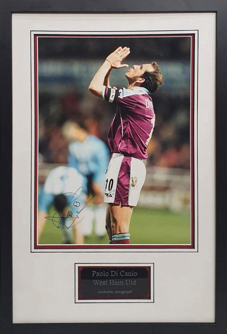 Paolo Di Canio Signed Large West Ham United Photo - Framed with COA - Darling Picture Framing