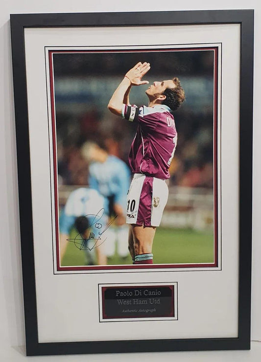 Paolo Di Canio Signed Large West Ham United Photo Framed. - Darling Picture Framing