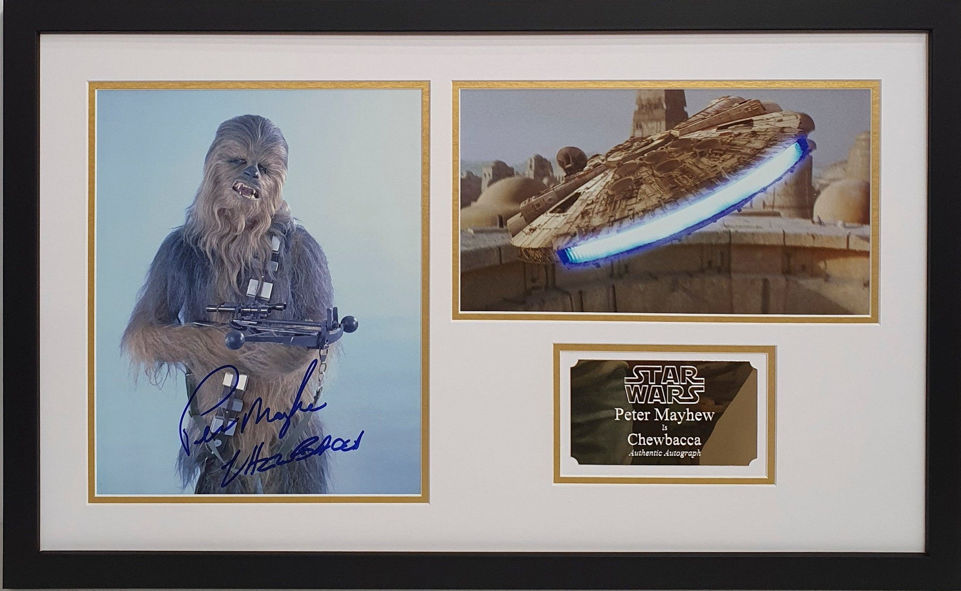 Peter Mayhew Signed Chewbacca Photo - Framed with COA - Darling Picture Framing