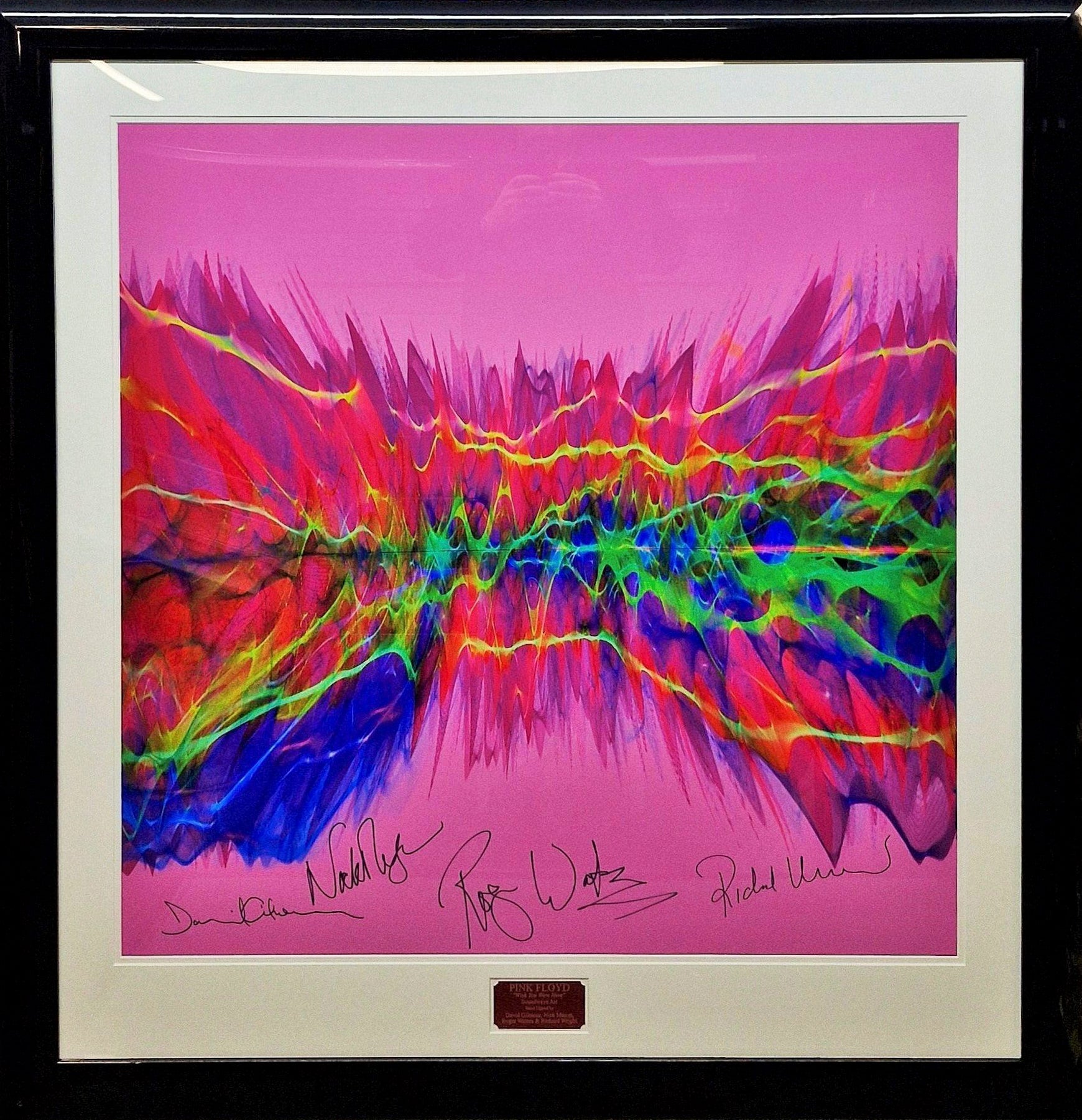 Pink Floyd Soundwaves Art "Wish You Were Here" Signed by the band. - Darling Picture Framing