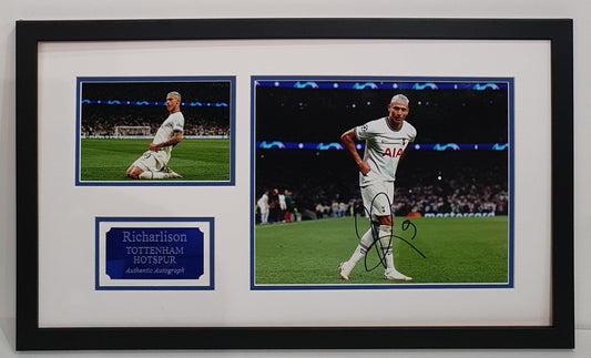 Richarlison Signed Spurs Photo Framed. - Darling Picture Framing