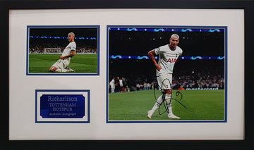 Richarlison Signed Spurs Photo Framed with COA - Darling Picture Framing