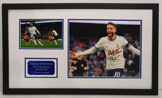 Rodrigo Bentancur Signed Spurs Photo Framed. - Darling Picture Framing