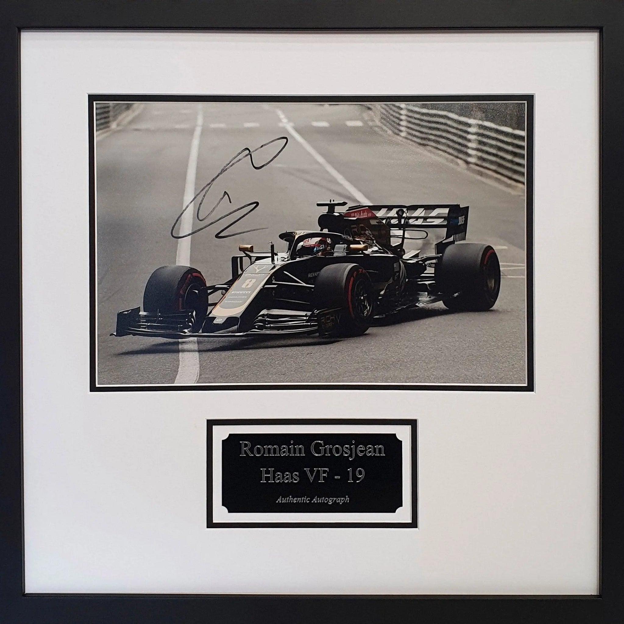 Romain Grosjean Signed Haas F1 Photo - Framed with COA - Darling Picture Framing