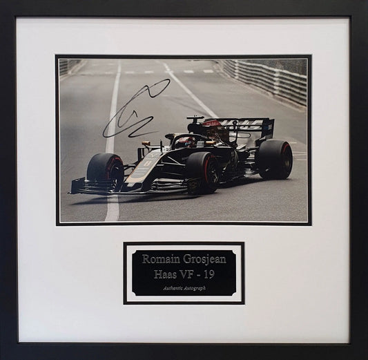 Romain Grosjean Signed Haas F1 Photo - Framed with COA - Darling Picture Framing