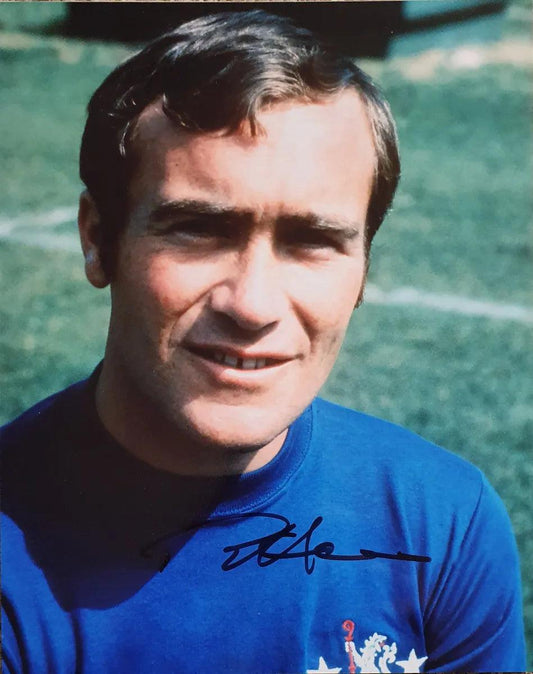 Ron "Chopper" Harris Signed Chelsea Photo. - Darling Picture Framing