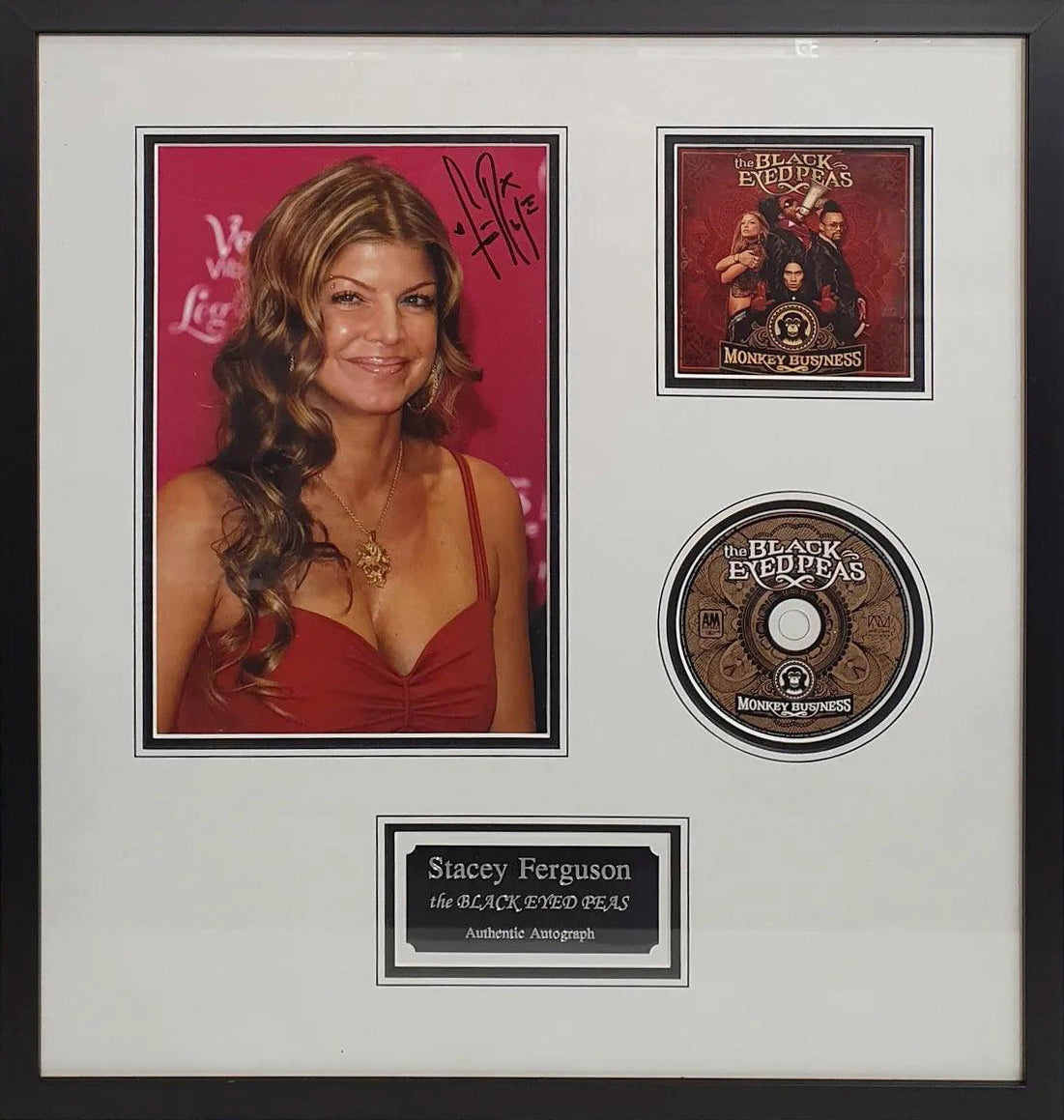 Stacey Ferguson (Fergie) Signed Black Eyed Peas Photo - Framed with COA - Darling Picture Framing