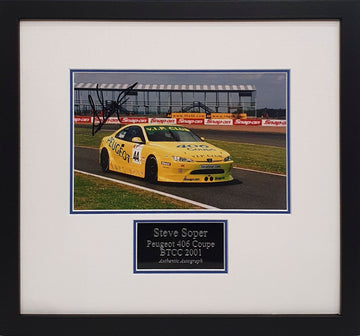 Steve Soper Signed Peugeot 406 BTCC Photo - Framed with COA - Darling Picture Framing