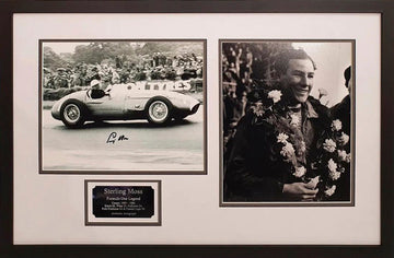 Stirling Moss Signed F1 Photo - Framed with COA - Darling Picture Framing