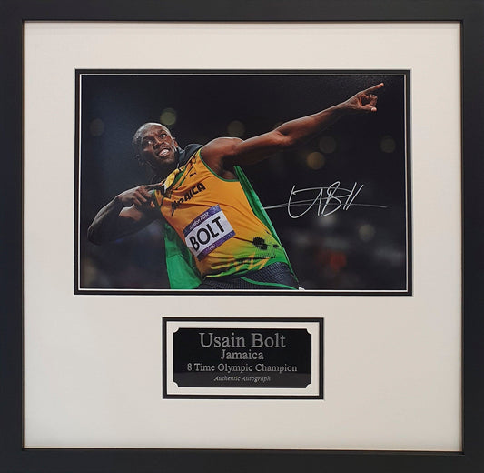 Usain Bolt Signed Photo - Framed with COA - Darling Picture Framing