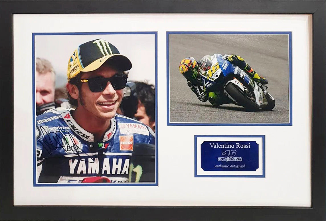 Valentino Rossi Signed MotoGP Photo Framed.